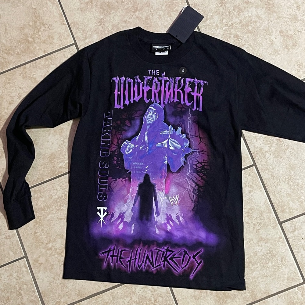 WWE x The Hundreds Kids Black and Purple Undertaker Long Sleeve Shirt